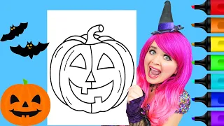 How To Color a Jack-O'-Lantern (Halloween) | Markers