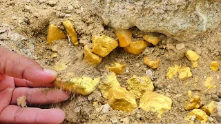 The Biggest Gold is in the Mountain! I find a lot of treasure gold-digging much gold nuggets