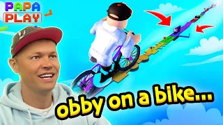 Паркурим на Велосипеде!!! Obby But You're on a Bike