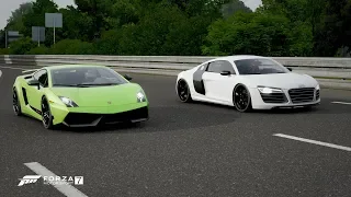 Forza 7 Drag race: Lamborghini Gallardo LP570-4 Superleggera vs Audi R8 V10 Plus (2013)