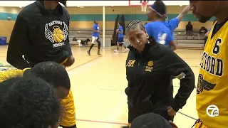 Woman serves as Detroit police officer by day, men's basketball coach by night