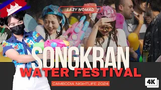 Songkran Festival Night in Phnom Penh | Cambodia Nightlife 2024