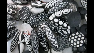 Black & White Series, Sizzling Rice Cane in Polymer Clay