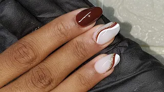 Nail Tutorial: Fall design on GEL-X nails