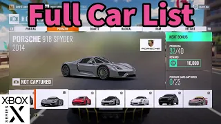 Forza Horizon 3 Full Car List + All DLC Cars | Xbox Series X 2021