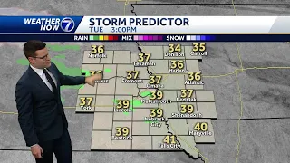 Cooler Tuesday, few flurries possible