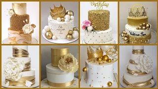 New White & Gold Cake Designs || White And Gold Cake || Cake Decorating Ideas || Cake Designs #2022