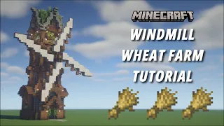 Minecraft Windmill Wheat Farm Tutorial [Aesthetic Farm] [1440p HD]