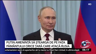 Vladimir Putin ameninţă cu arme nucleare orice ţară care atacă Rusia