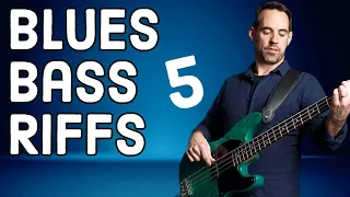 Five SIMPLE Shuffle Blues Bass Riffs (No.182)