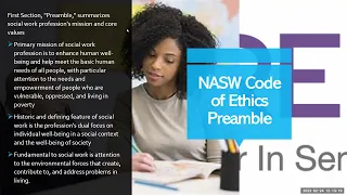 NASW Code of Ethics, an Ethics Presentation