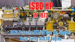 1580HP Twin Turbo Flat 12 - 1973 Porsche 917/30 Can Am Engine #engine #twinturbo #porsche