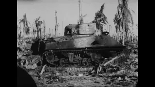 Japanese Type 95 Ha-Go and USMC M4A2 Sherman knocked out on Eniwetok in early 1944