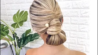 БЫСТРЫЙ И СТИЛЬНЫЙ ПУЧОК. ПРИЧЕСКА ЗА 5 МИНУТ | 5- Min Elegant Bun Hairstyle