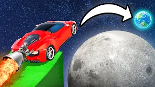 Jumping SPACE RAMP With SUPER CARS in BeamNG Drive Mods!