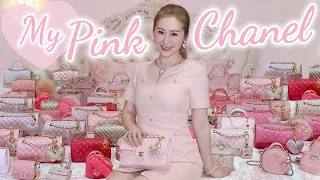 MY PINK CHANEL BAG COLLECTION 💖 *40 CHANEL BAGS!* ALL THE PRETTIEST PINK CHANEL BAGS 💖 LINDIESS