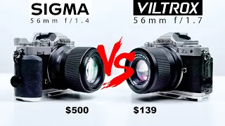 Viltrox AF 56mm f/1.7 lens $139 VS Sigma AF 56mm f/1.4 $500 Lens Review | Nikon Zf C