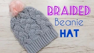 Lovely Crochet Winter Hat For Beginners: braided beanie hat. how to crochet a cable hat