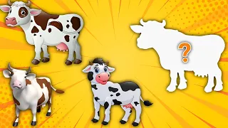 CUTE ANIMALS Funny Graceful Holstein Friesian Cows Puzzle Game #3