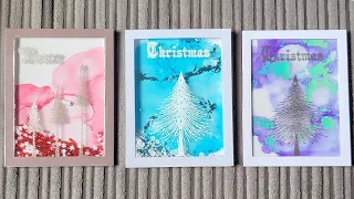 alcohol ink background shaker cards