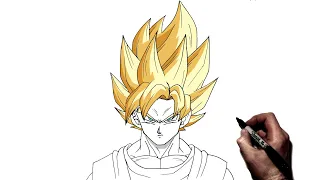 How To Draw Goku SSJ | Step By Step | Dragonball