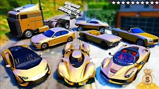 GTA 5 - Stealing $100,000,000 Super Gold Cars With Franklin! | (GTA V Real Life Cars #86)