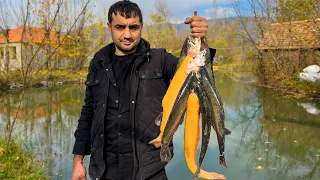 CATCHING TROUT FISH AND COOKING VERY EXTRAORDINARY SOUP! NO DISLIKES RECIPE