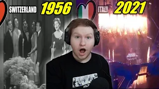 American Reacts to All Winners of the Eurovision Song Contest (1956-2021)