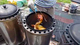 The first time I saw grilled chicken on the road, Flame Barrel Chicken/桶仔雞製作 - Taiwanese Street Food