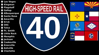 What if Interstate 40 were High Speed Rail?