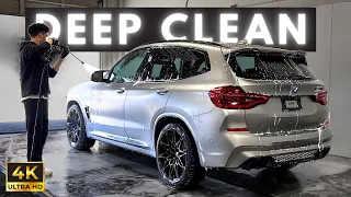 Deep Cleaning A Dirty BMW X3M Competition - 4K Auto Detailing (Satisfying ASMR)