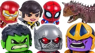 Thanos, dinosaurs appeared! Marvel Avengers Ant-Man, Wasp, Hulk, Spider Man! Go! - DuDuPopTOY