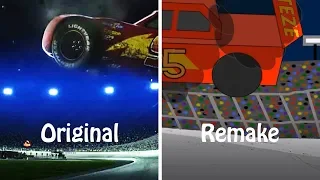 Cars 3 Crash Remake - Side By Side Comparison (Animation)