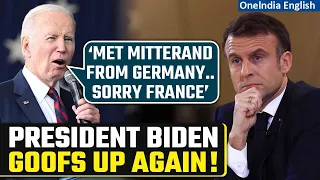 Biden Confuses French Prez. Emmanuel Macron with Deceased French Leader Mitterrand| Oneindia News