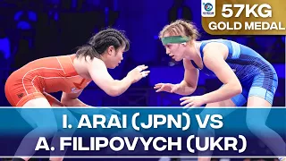 Ichika ARAI (JPN) vs. Alina FILIPOVYCH (UKR) | U20 World Championships 2023 | Gold Medal | WW 57Kg