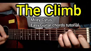 The Climb - Miley cyrus Easy chords guitar tutorial strumming for begginers