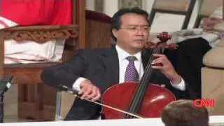 Yo-Yo Ma performs at funeral