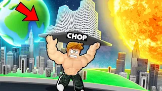 ROBLOX CHOP LIFTS ENTIRE CITY ON HIS HEAD IN MUSCLE SIMULATOR