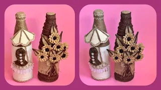 DIY Jute Bottle Decoration/ Bottle Decoration Ideas With Jute/ Jute Rope Crafts