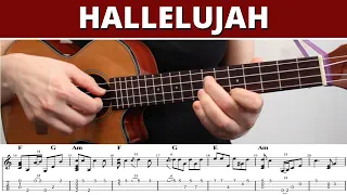 Hallelujah (Leonard Cohen) Ukulele Fingerstyle 🎵  Tutorial + TABS + Chords