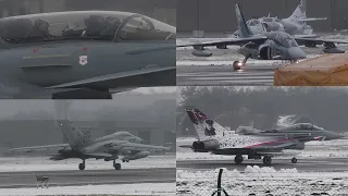 [4K] Airplane Spotting TaktLwG 71 I Eurofighter, Skyhawk, Alpha Jet & Tornado I Snow, Fog