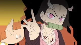 Zenitsu playing with Nezuko - Demon Slayer : Kimetsu no Yaiba