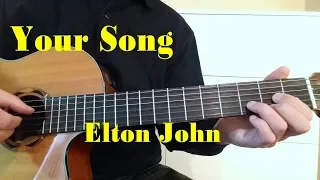 Your Song - Elton John - fingerstyle guitar with tabs