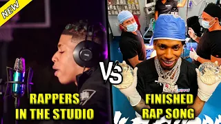 RAPPERS RECORDING IN THE STUDIO VS THE FINISHED RAP SONG