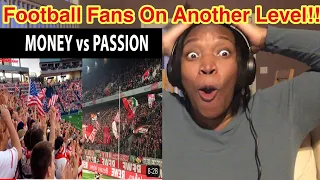 American reacts to Football Fans and Atmosphere USA vs Europe