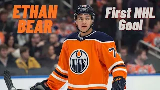 Ethan Bear #74 (Edmonton Oilers) first NHL goal Mar 25, 2018