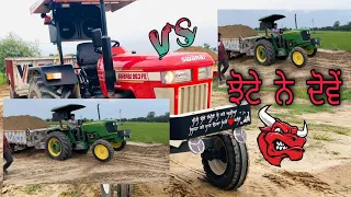 Jhon deere 5310 vs Swaraj 963 tralli te ghar mitti payi c #vlog2 3630 #963 #swaraj