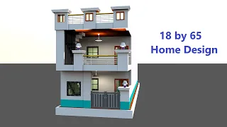 Small Home Design With Front Elevation ,18 by 65  Ghar ka Naksha with Parking