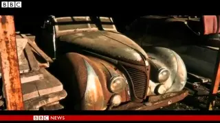 BBC News   Vintage cars found at French castle up for auction