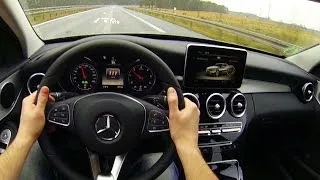 Mercedes C220 CDI W205 Onboard POV Acceleration Drive Autobahn Diesel Kickdown Autostrada